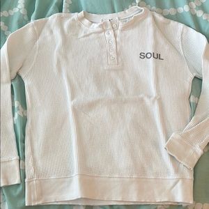 SOUL CYCLE WHITE WAFFLE LONG SLEEVE SKULL